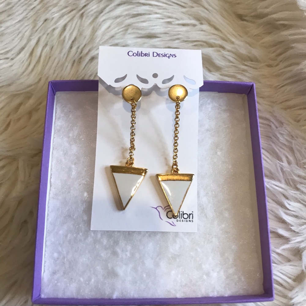 Colibri Designs gold plated drop earrings